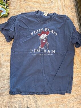 University of Mississippi Blue 'Bim Bam' Graphic Tee Vintage XL